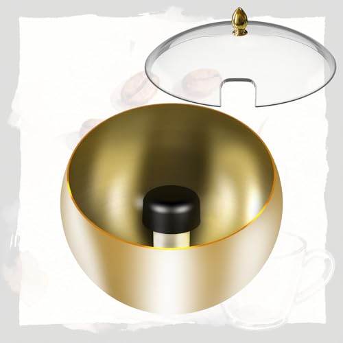 Stainless Steel Espresso Knock Box, Knock Box with Lid, Coffee Grounds Container, Removable Knock Bar & Non-Slip Magnetic Base - Espresso Accessories.ORALION (GOLD, Large)