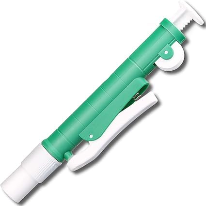 LABART Pipette Pump - 10 ml, Fast Release, Precise Pipetting, Zip Quick Emptying, with Knurled Thumb Wheel to Draw Or Dispense Liquids