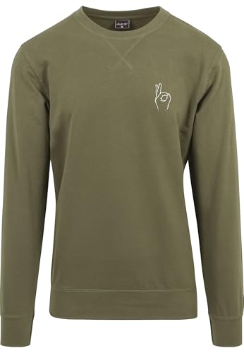 Mister Tee Easy Sign Crewneck, sweat-shirt olive à col rond pour homme