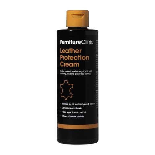 Crema protectora y acondicionadora del cuero – Nutre y protege el cuero – Restaura sofás de cuero, acondiciona el cuero del coche – Piel de todos los tipos y colores – de Furniture Clinic – 250 ml