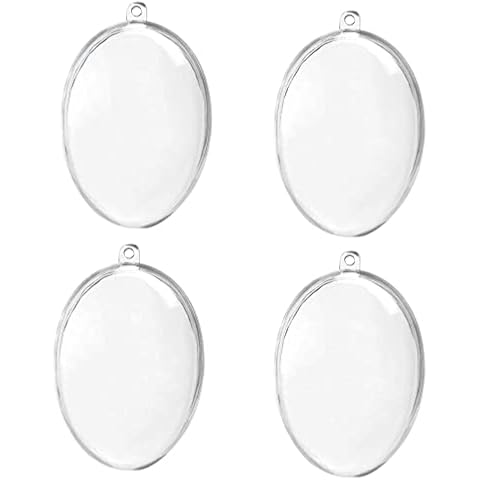 6,8 And 10CM Clear Plastic Fillable Easter Egg Craft Tree Ornaments Easter Hunting Party Small Gift Candies Container (4, 10CM) Cover