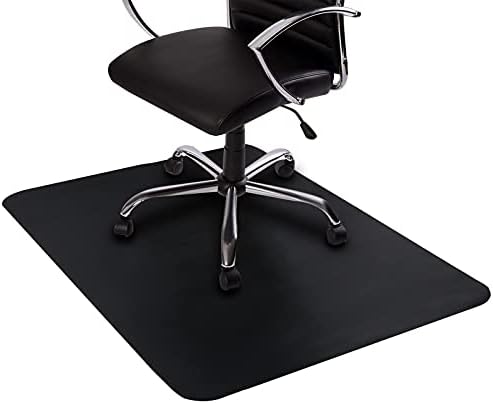 Dinosaur Office Chair Mat, Hard Floor Use, PVC 30 x 48 inches Rectangular Mat for Hardwood Floor Protector, Easy Glide for Chairs, Easy Clean, Black