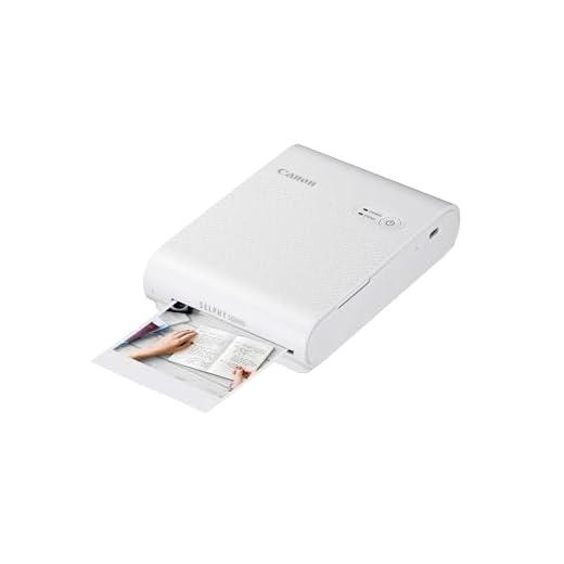 Canon SELPHY SQUARE QX10 Mini-Fotodrucker - mit quadratischem Druck (eingebauter Akku, WLAN, 287 dpi x 287 dpi, USB Kabel, Thermosublimationsdruck), weiß