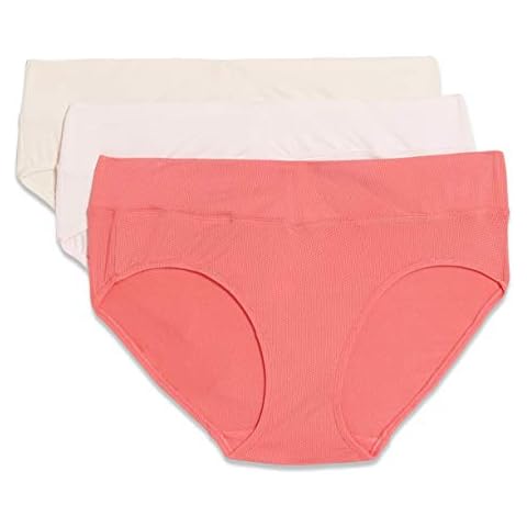 Warner's Women's Blissful Benefits No Muffin Top Breathable Micro Hipster Panties Multipack, Roswater/Pearled Ivory/Coral, S Cover