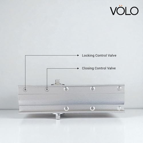 Image of Volo Automatic Hydraulic Double Speed Aluminium Door Closers Premium Heavy Duty for Residential /Commercial Purpose with Fitting Set (Color Silver) (Pelmet Arm Door Closer)