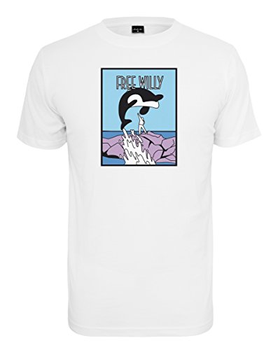 Mister té (misuq) Hombre Free Willy tee  Camiseta, Hombre, MT730, Blanco, Large