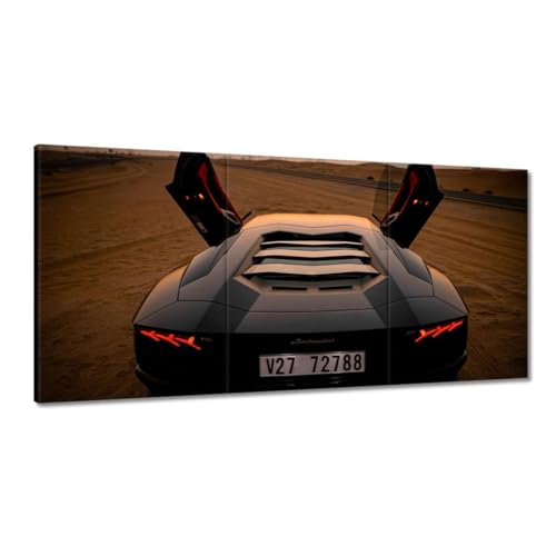 Voiture de sport tableau sur toile 120 x 60 cm pour salon moderne et décoration murale bureau