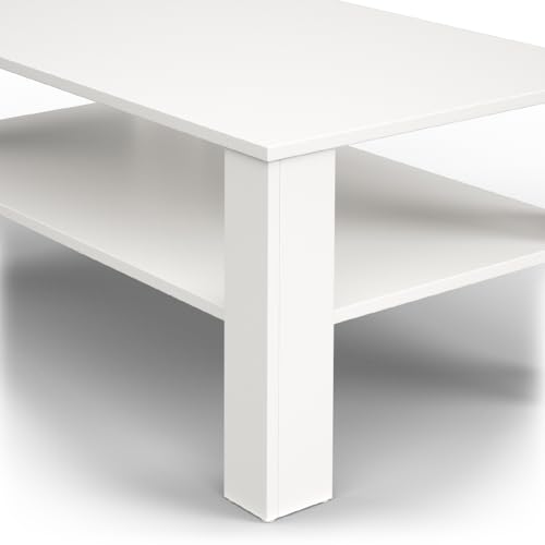 Vicco Tavolino da salotto, Bianco, 100 x 42 cm