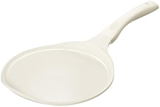 Redchef Crepe Pan Nonstick, 10 Inch Ceramic Flat Skillet Pan for Roti Dosa Tawa Comal Para Tortillas Pancake Pan for Stove Top, Induction Compatible, PFAS/PFOA/PTFE Free(Beige White)