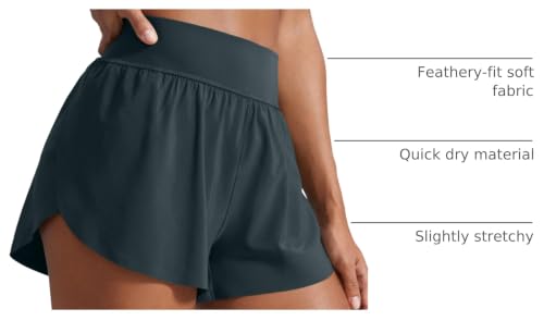 Image of CRZ YOGA High Waisted Split Running Shorts 3 inch | Mesh Liner, Quick Dry, Lightweight, for Women