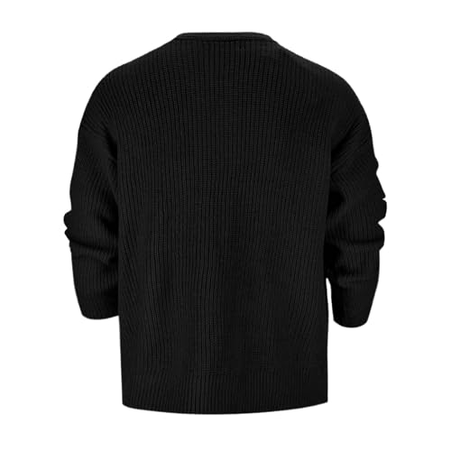 2024 Cardigan Sweater for Men Zip Up Crewneck Knit Long Sleeve Open Front Casual Sweaters Outwear with Pockets Trendy2