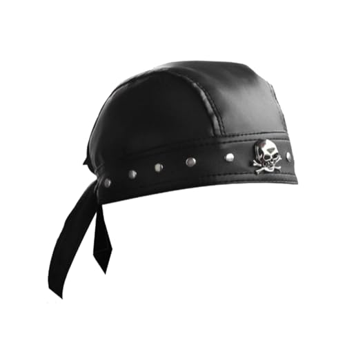 Hip Hop Durag Skull Design with Rivets & Studs, Elegant Grunge Photo Prop, Outdoor Wear Doo Rag for Boys Multicolor
