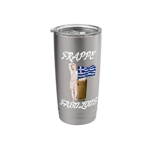 Frappe Fabulous Greek Statue Flag Coffee,Greek Cafe Drinks Stainless Steel Insulated Tumbler