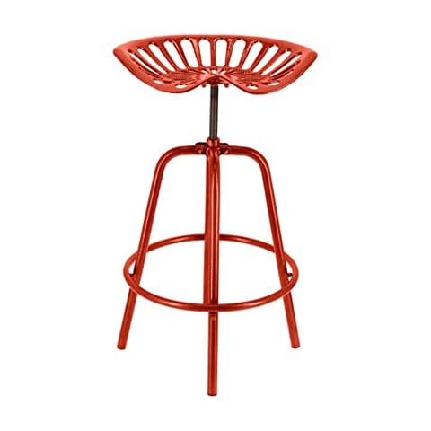 Rivanto® Traktorstuhl rot, bequemer Barhocker aus Eisen Cover
