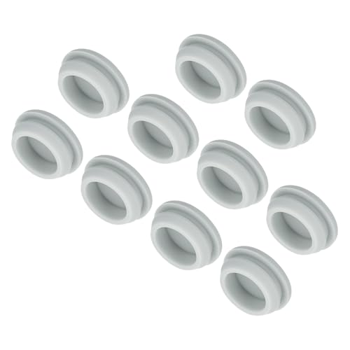 Image of MECCANIXITY 10pcs Silicone Snap in Locking Hole Plugs,21mm /0.8 Inch Mounting Diameter Narrow Groove Width 2.5mm Panel Seal Cover Round for Kitchen Bulkheads Waterproof Sealing Plugs Grey
