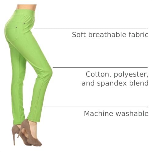 Image of Leggings Depot Women's Cotton Blend Stretch Pull-on Jeggings Casual Pants with Pockets (Available in Plus Size)