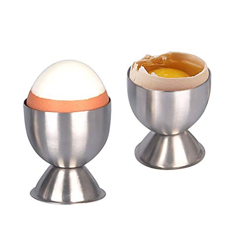 Cchude 2 Pcs Stainless Steel Egg Cups Holders Egg Tray For Soft Boiled Eggs Kitchen Tool #TOP2