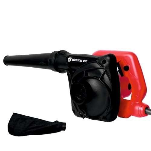 Image of Buildskill Air Blower 850W - Dust Cleaner for Home Cleaning, Efficient & Ergonomic, with Vacuum, Continuous Lock, Variable Speed - Compact & Portable Device for Industrial Tasks, Red (Pack of 2)