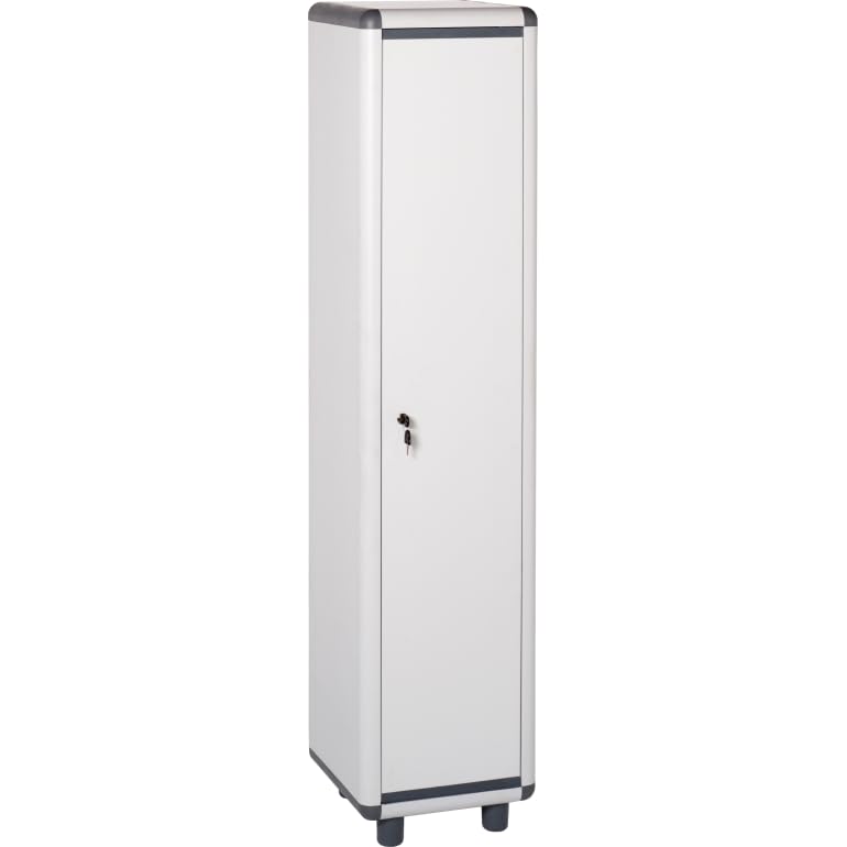 Armoire EASY dressing gris en résine 39x39x175h cm Porte simple avec serrure et clé