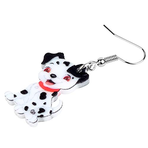 Boucles d'oreilles dalmatien acrylique légères anti-allergie - 4