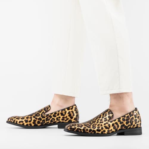 Image of JITAI Men's Dress Shoes - Casual Rubber & Leather Loafers for Men - Fashion Business Formal Wear