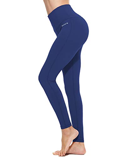 BALEAF Leggings for Women Tummy Control Compression Workout Athletic Running High Waisted Yoga Pants with Pockets Estate Blue XS - Image 4