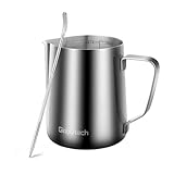 Stainless Steel Milk Frothing Pitcher 12 Oz, 350ml Latte Art Cup Espresso Machine Accessories, Steaming Jug for Cappuccino Coffee Milk Hot Chocolate Cups