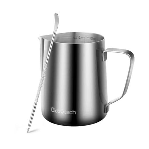 Milk Frothing Pitcher Latte Cup - Stainless Steel Pitcher Latte Art Espresso Machine Accessories Steaming Pitcher Cappuccino Coffee Milk Frother Cups 12 Oz (350ml)…