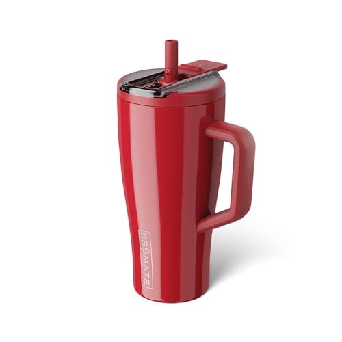 Image of BruMate Era Flip 30oz Tumbler with 100% Leakproof Covered Straw Lid | Hygienic Covered Straw | Insulated Stainless Steel Water Bottle with Handle | Cup Holder Friendly | BPA-Free (Maraschino)