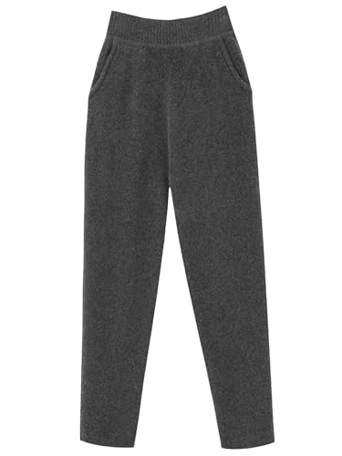 Women Winter 100% Merino Wool Pants High Waist Knited Pencil Pants Office Lady Business Casual Trousers