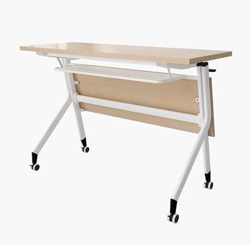 Mesa de conferencias plegable portátil para oficina, aula, entrenamiento, reuniones (140 x 50 x 7)