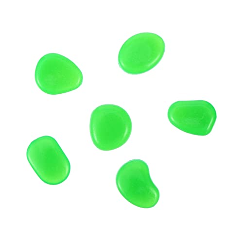 Yardwe 100 Piezas Guijarro Piedra Luminosa Artificiales Decorativas Para Sala Macetas Para Plantas De Interior Jarrón De Vidrio Verde Guijarros Brillan En La Oscuridad Grava Acuario