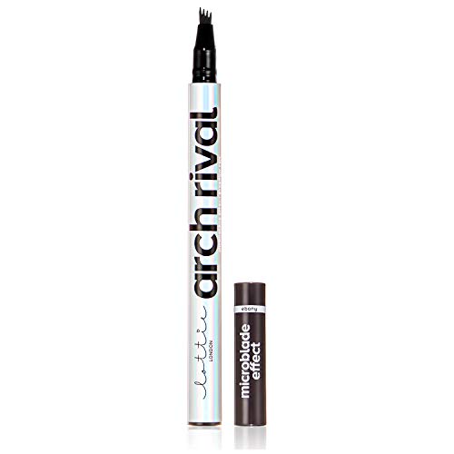 Lottie London Arch Rival Microblade Brow Pen! Ultra-Fine 4-Pronged Tip Microblading Eyebrow Pen! Flawless Finish Of Microblading With Professional-Looking Results! Choose Your Shades! (Ebony)
