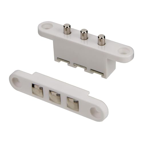 BaotyJie Contactos de taqué de control de acceso, conector de corriente, protector de cable, resistente al desgaste, fácil instalación para puertas simples y, Blanco 3 Terminales