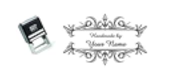 Handmade by - Personalized, Custom Made self Inking Stamp - for Crafting, handicrafts etc.| 1 3/8