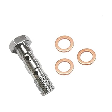 LE LEFOSSI Motorcycle Brake Master Cylinder M10 x 1.25mm Double Diagonal Banjo Bolt Compatible with Honda Yamaha Kawasaki Suzuki Cover