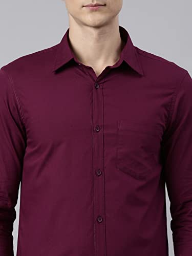 Image of THE SOUL PATROL Men's Casual Regular Fit Full Sleeve Premium Cotton Button-Down Shirt with Single Patch Pocket - Stylish, Classic, Comfortable, and Elegant for Everyday Wear