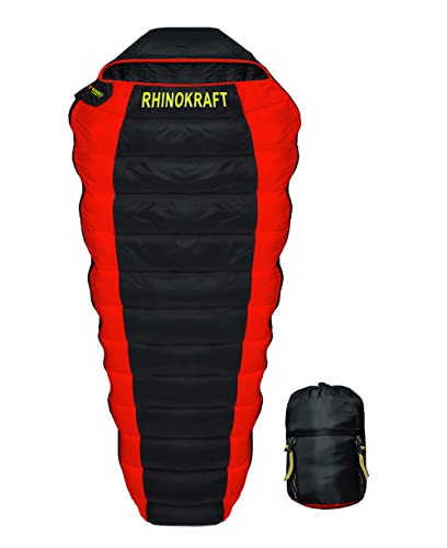 RhinoKraft Camping Sleeping Bag – 3 Season Warm & Cool Weather – Summer, Spring, Winter, Lightweight, for Adults & Kids – Camping Gear Equipment, Traveling and Outdoors