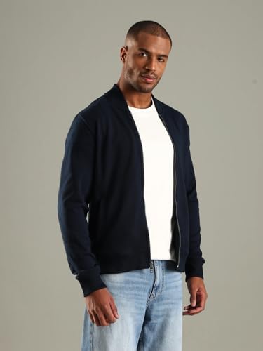 Image of Solid Regular Fit Cotton Jacket