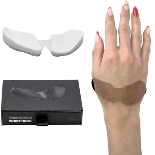 Image of Right-Handed Truly Ergonomic Wrist Rest for Mouse, Carpal Tunnel Support, Pain Relief, Anti-Fatigue, Easy Glide, Sleek, Office, Computer, Laptop, Gaming -Light Grey