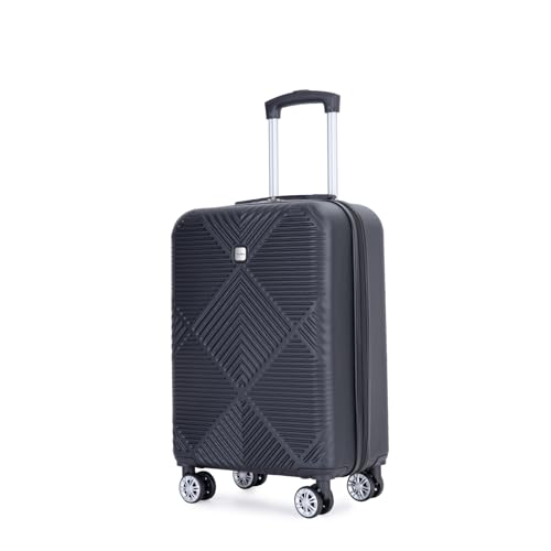 4-piece ABS lightweight suitcase, 14 inch makeup box, aircraft wheels (14/20/24/28) BLACK4