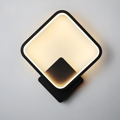 Lampara de pared moderna de 1600LM para pasillos oscuros con tres tonos de luz negra 14W