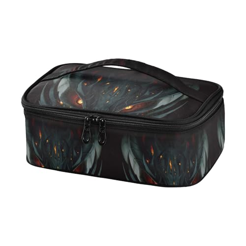 Contenitore per il pranzo per bambini borsa termica per ragazzi e ragazze drago di fuoco durevole per lunchbox per la scuola nero