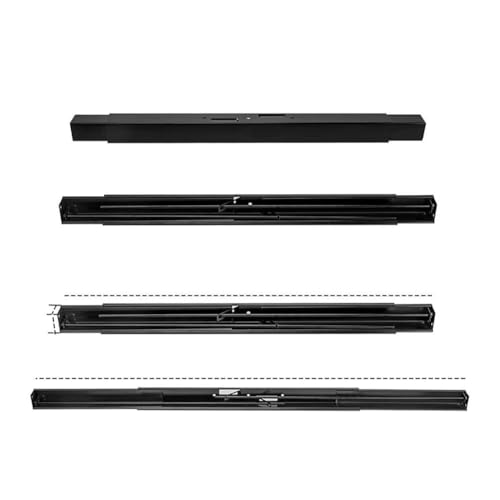 Tringle à rideau de cheminée réglable 76-122 cm en acier noir