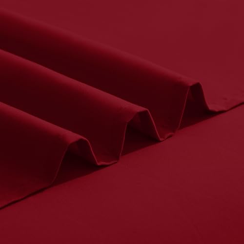 Image of Elegant Comfort Luxurious 1500 Premium Hotel Quality Microfiber Three Line Embroidered Softest 4-Piece Bed Sheet Set, Wrinkle and Fade Resistant, King, Burgundy