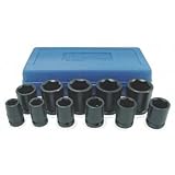 4Yp63 Fits Westward 4Yp63 1/2' Drive Impact Socket Set, Sae, 11 Pcs