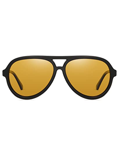 DUCO Retro Aviator Polarized Sunglasses Women Men Vintage Double Bridge Sun Glasses Classic Shades DC1208