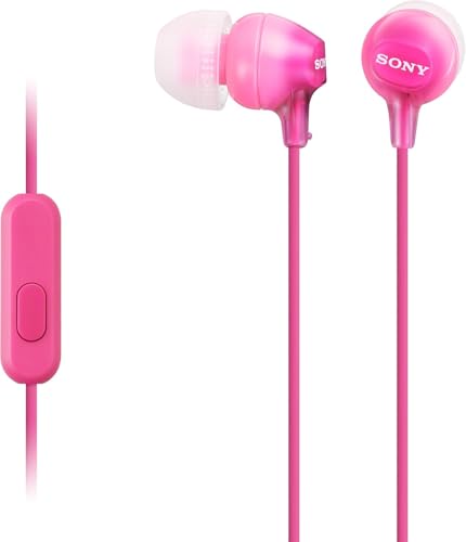 Sony MDR-EX15AP Earphones with Smartphone Mic and Control - Pink