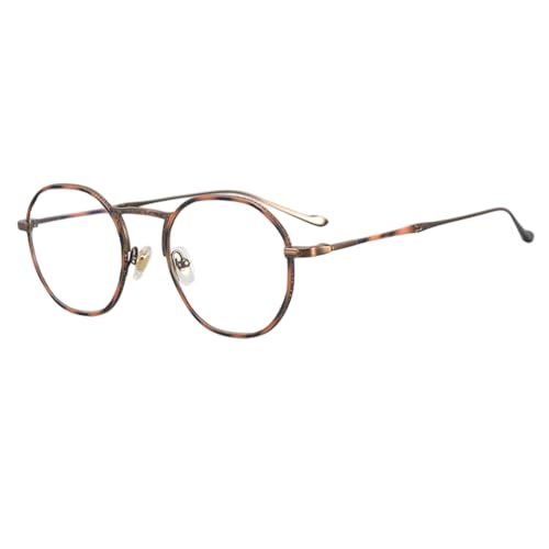 Genérico Gafas de Lectura con Bloqueo de luz Azul Montura Ovalada de Titanio antifatiga Visual para Pantalla de computadora para Mujeres y Hombres,Tortoise,+3.0