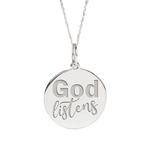 Collier pendentif pièce Dieu écoute argent idée cadeau